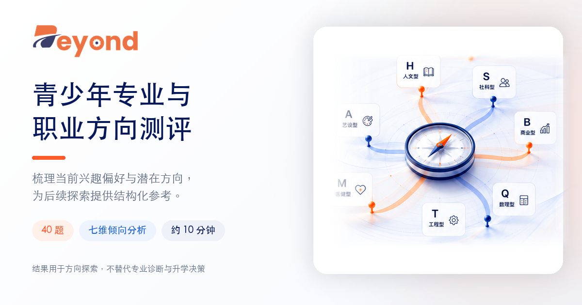 BEYOND-COMPASS 青少年专业与职业方向测评分享图